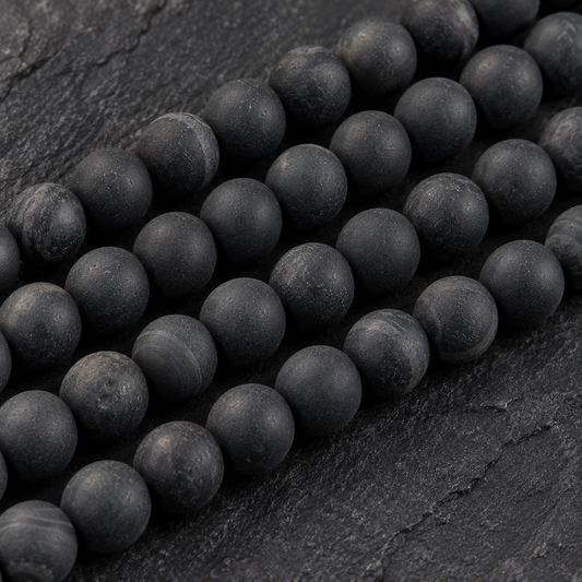 Matte Black Agate - dark close-up
