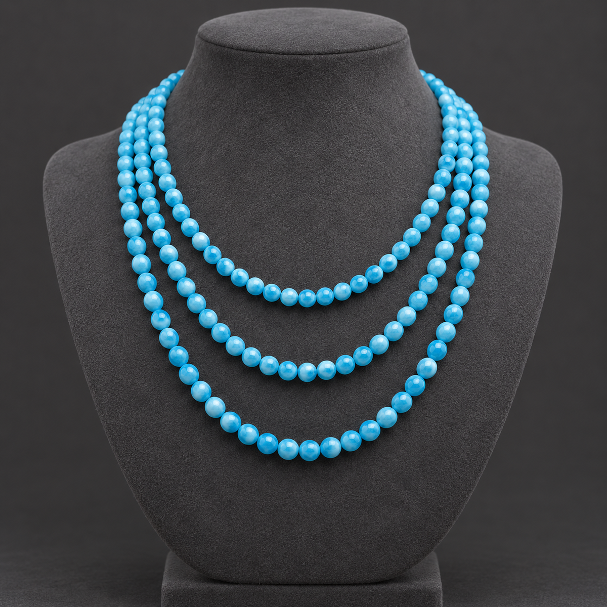 Blue Shoushan Jasper - neck display