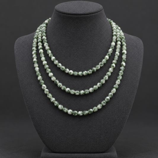 Green Spot Jasper - neck display