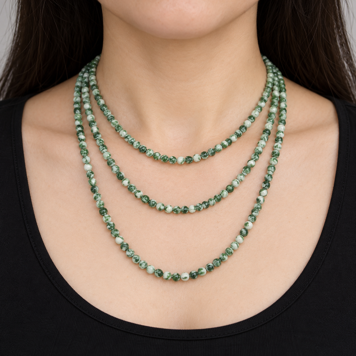 Green Spot Jasper - necklace styling example