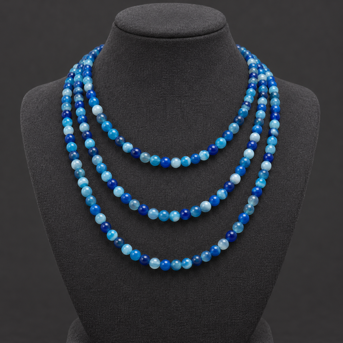 Blue Madagascar Agate - neck display