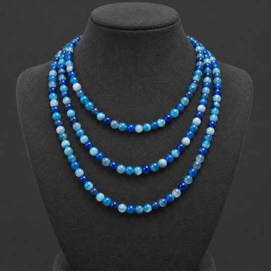 Blue Madagascar Agate - neck display