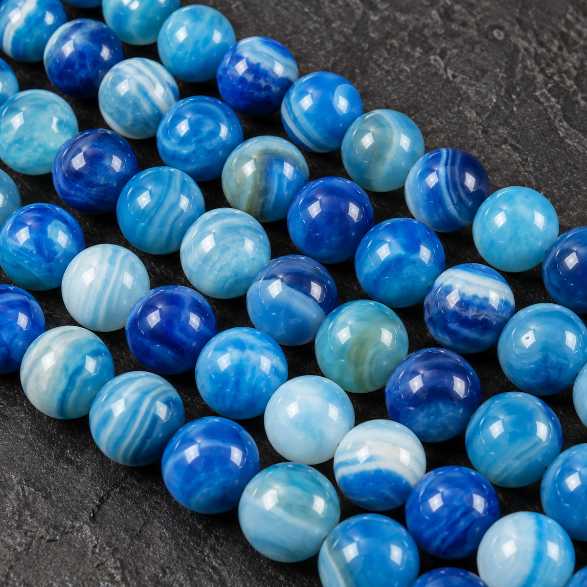 Blue Madagascar Agate - dark close-up