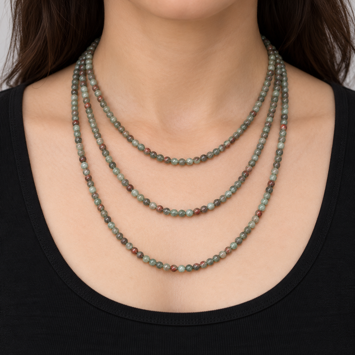 African Bloodstone - necklace styling example