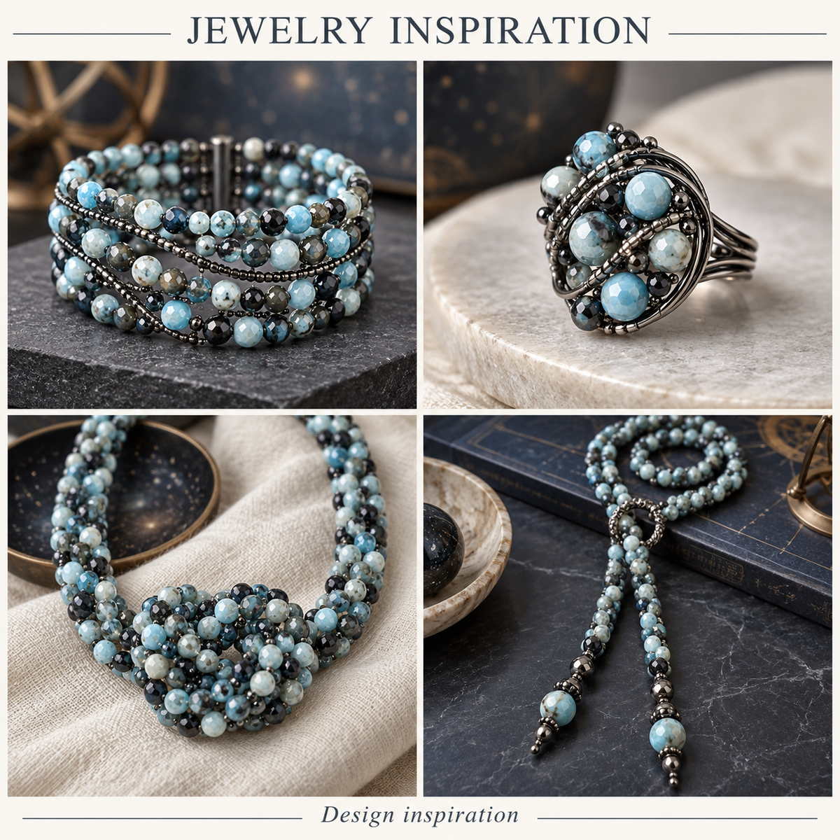 Ocean Blue Crazy Agate Faceted Agate - jewelry inspiration