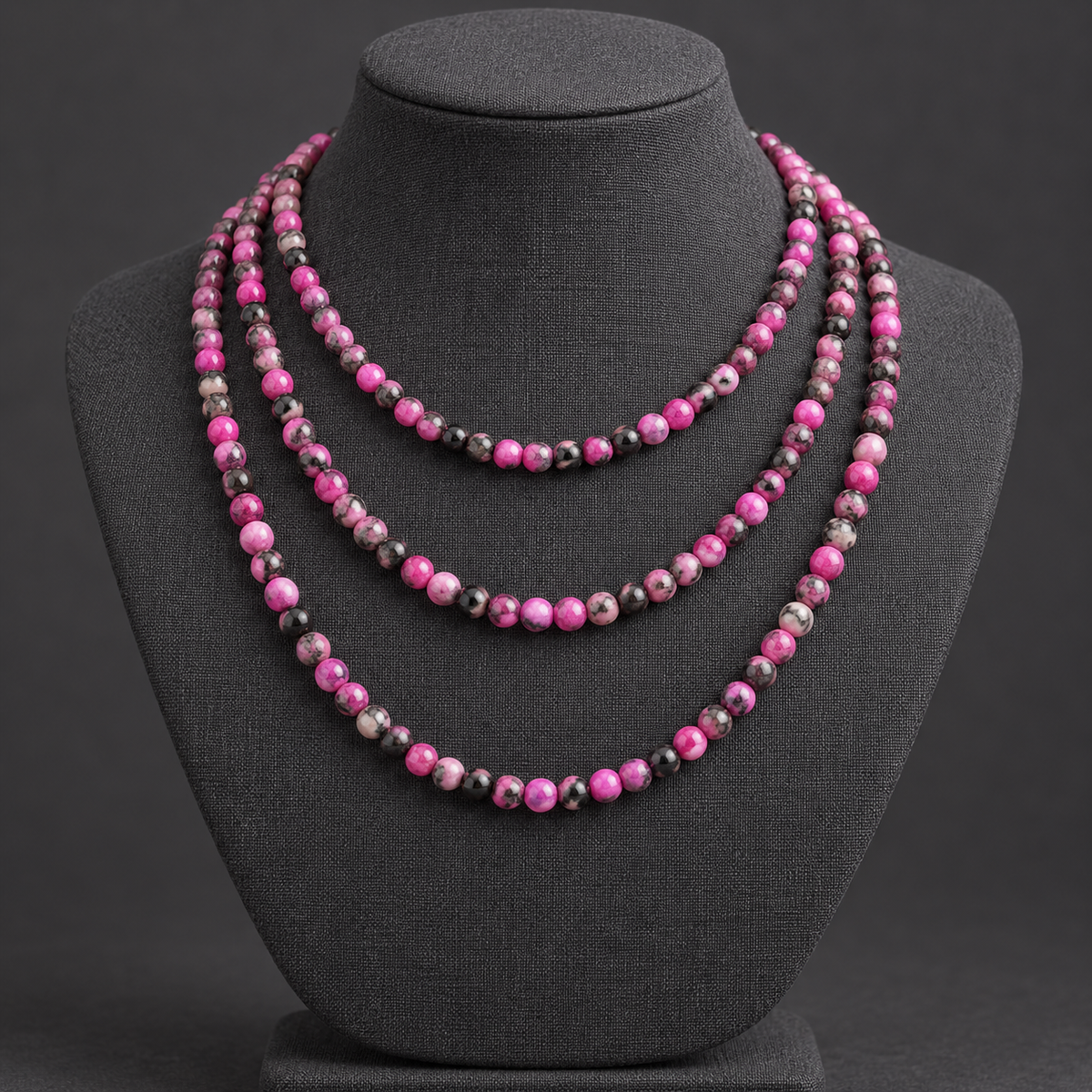 Fuchsia Crazy Agate - neck display