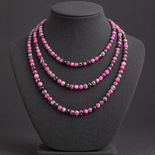 Fuchsia Crazy Agate - neck display