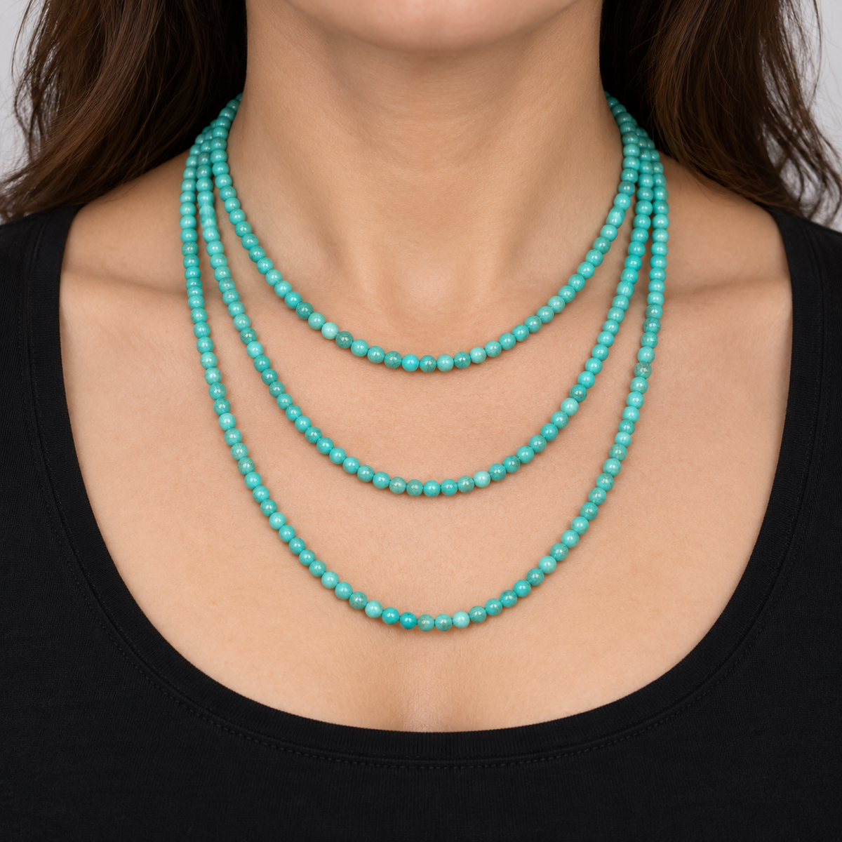 Synthetic Green Turquoise - necklace styling example