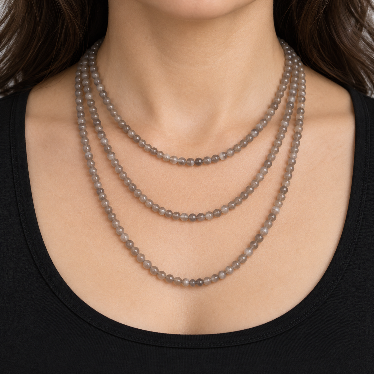 Gray Quartz - necklace styling example