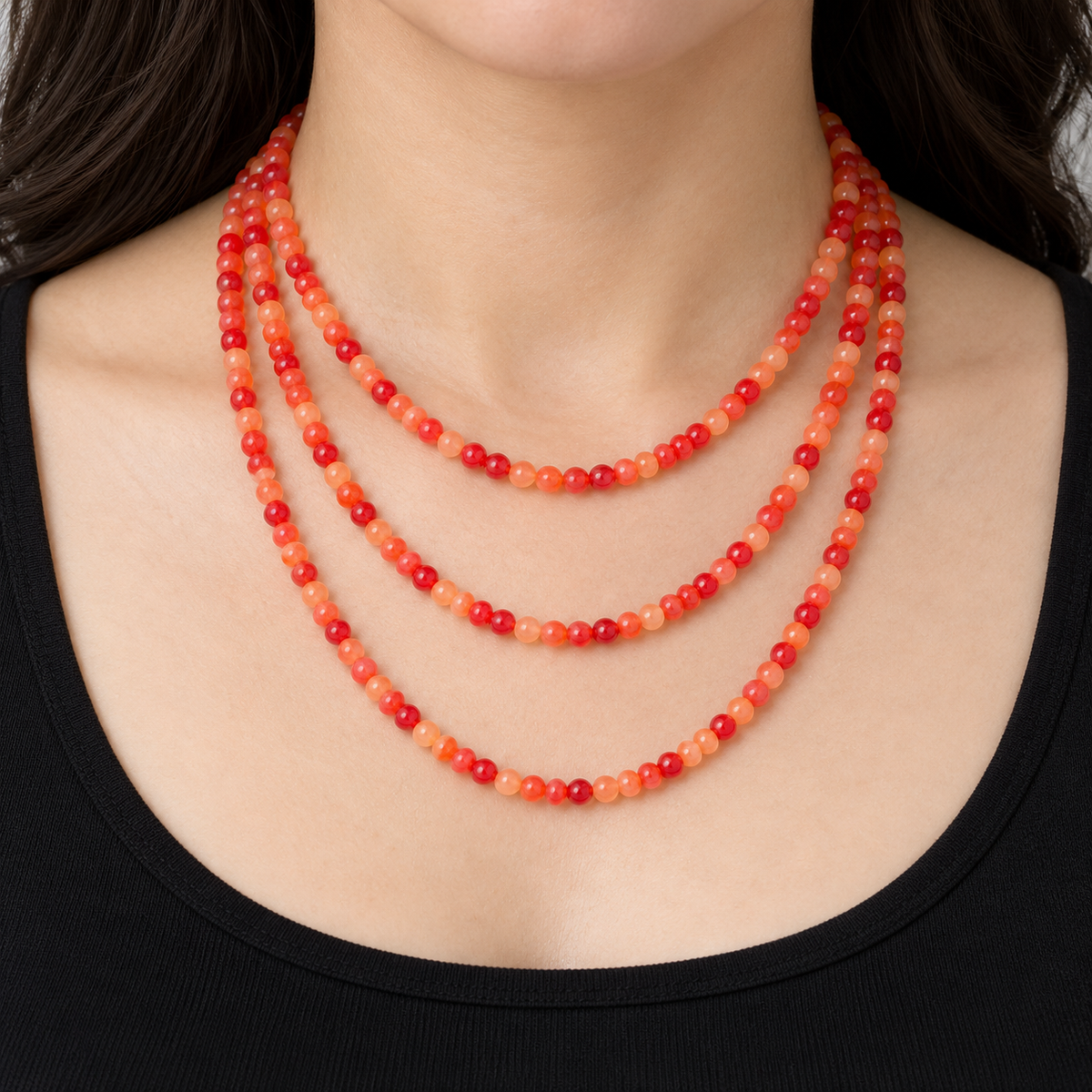 Pink Watermelon Agate - necklace styling example