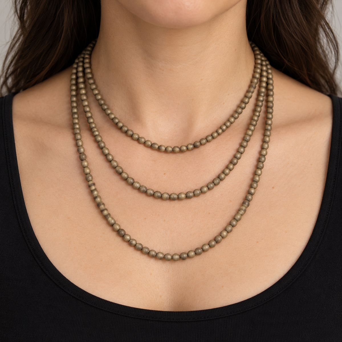 Coffee Bronze Hematite - necklace styling example