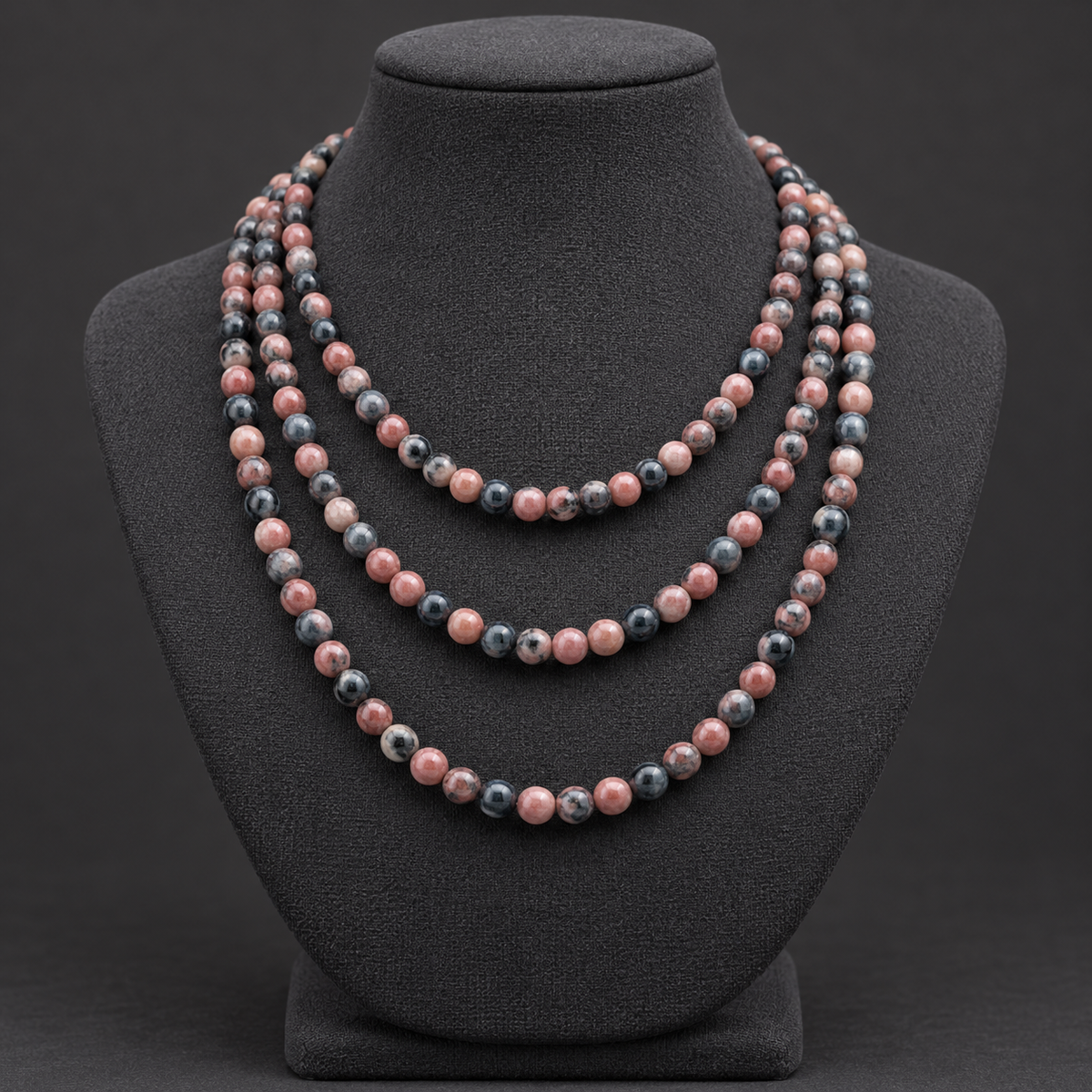 Black Pink Jasper - neck display