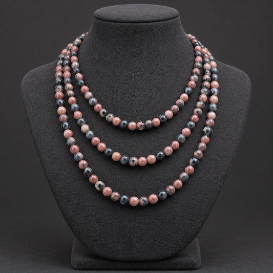 Black Pink Jasper - neck display