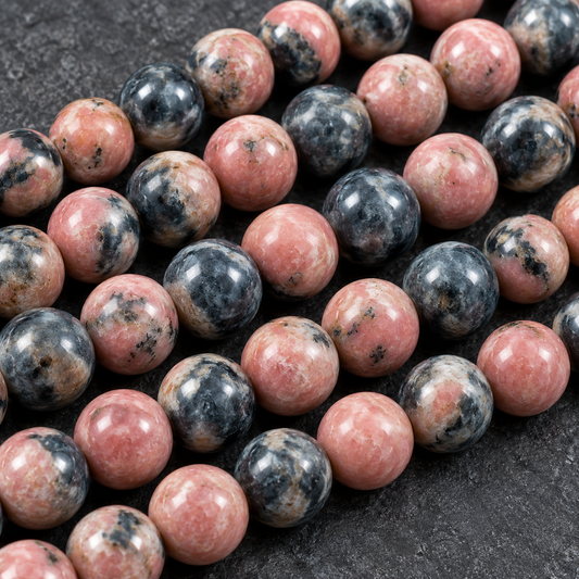 Black Pink Jasper - dark close-up