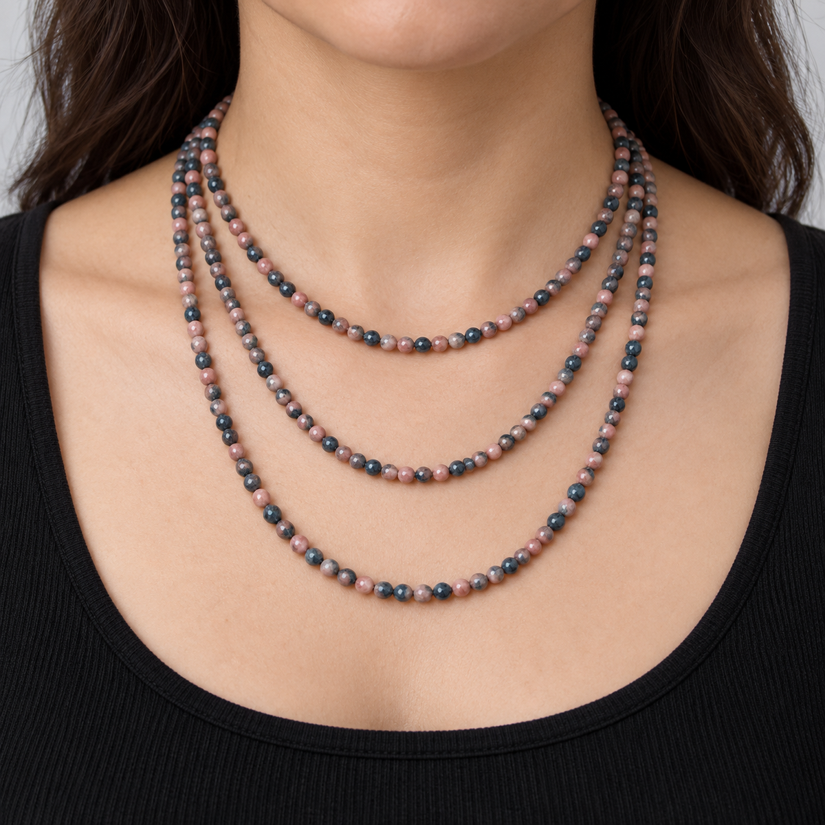 Black Pink Jasper - necklace styling example
