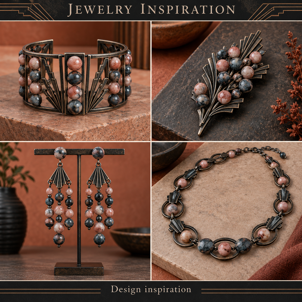 Black Pink Jasper - jewelry inspiration