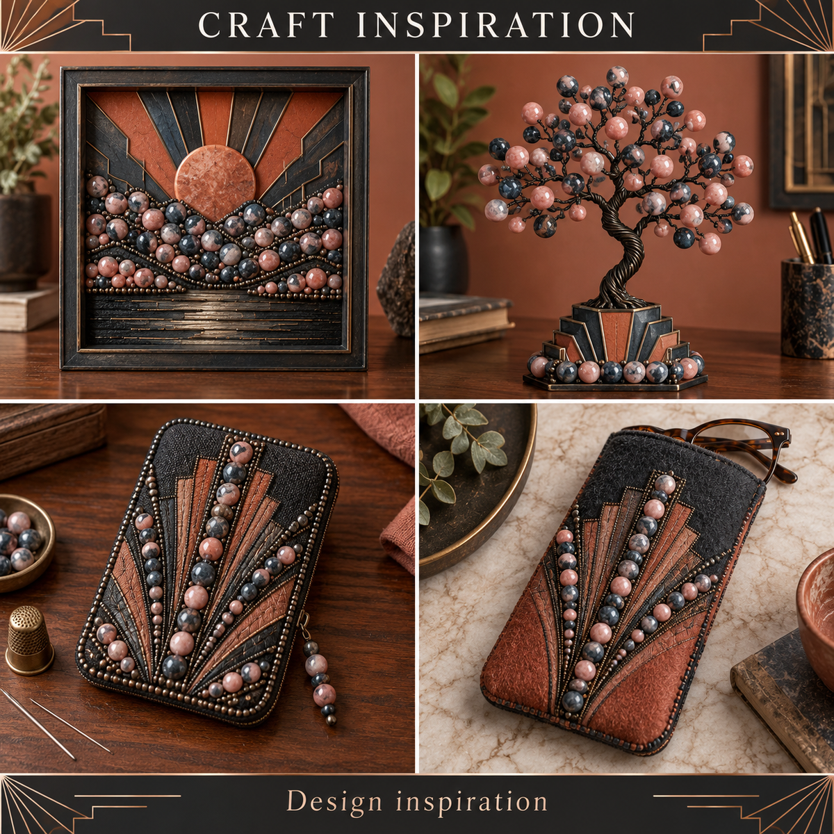 Black Pink Jasper - craft inspiration