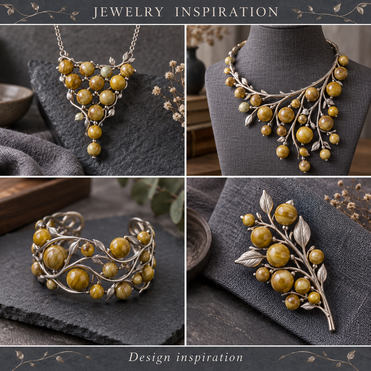 Yellow Tiger Skin Jasper Natural Healing Stones – 6mm, 8mm, 10mm Wood Jasper - jewelry inspiration