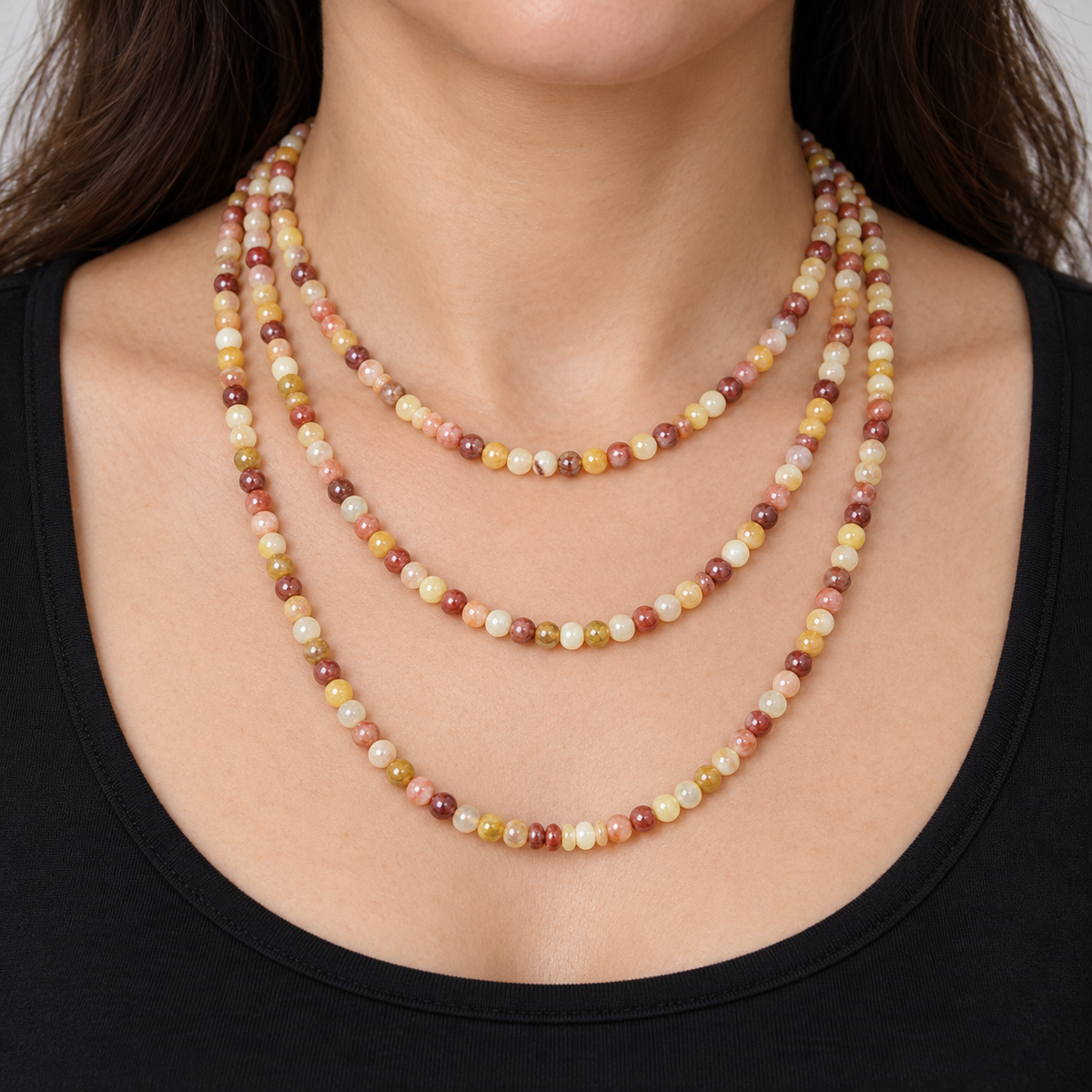 Golden Wire Jade - necklace styling example