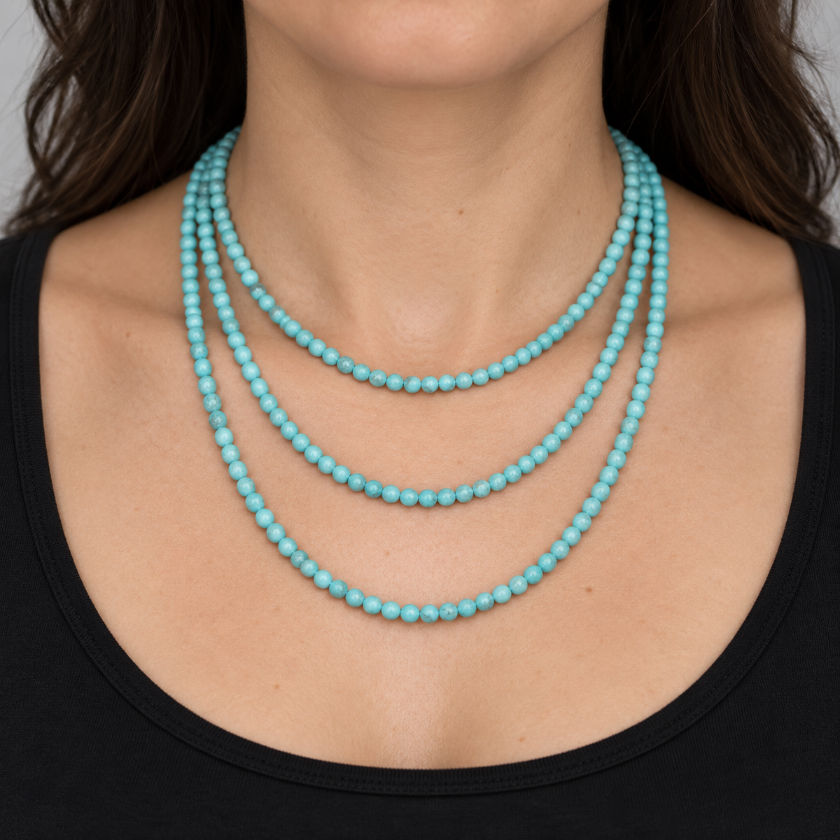 Matte Turquoise - necklace styling example