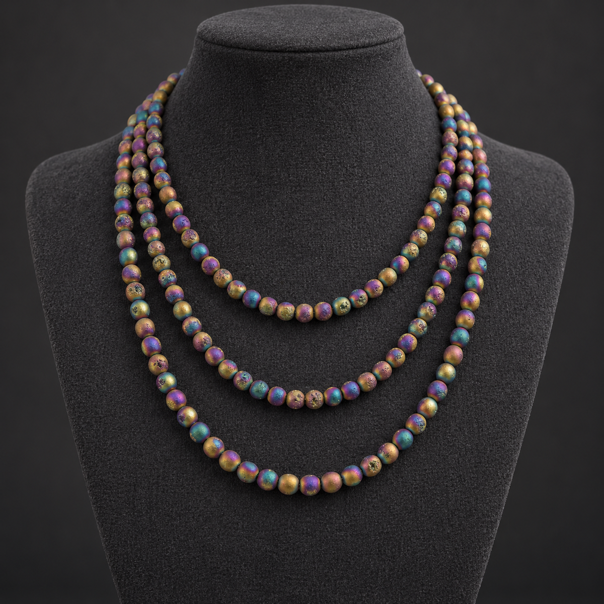 Matte Purple Druzy - neck display