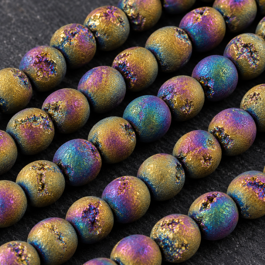 Matte Purple Druzy - dark close-up