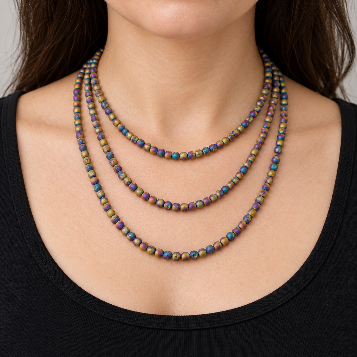 Matte Purple Druzy - necklace styling example