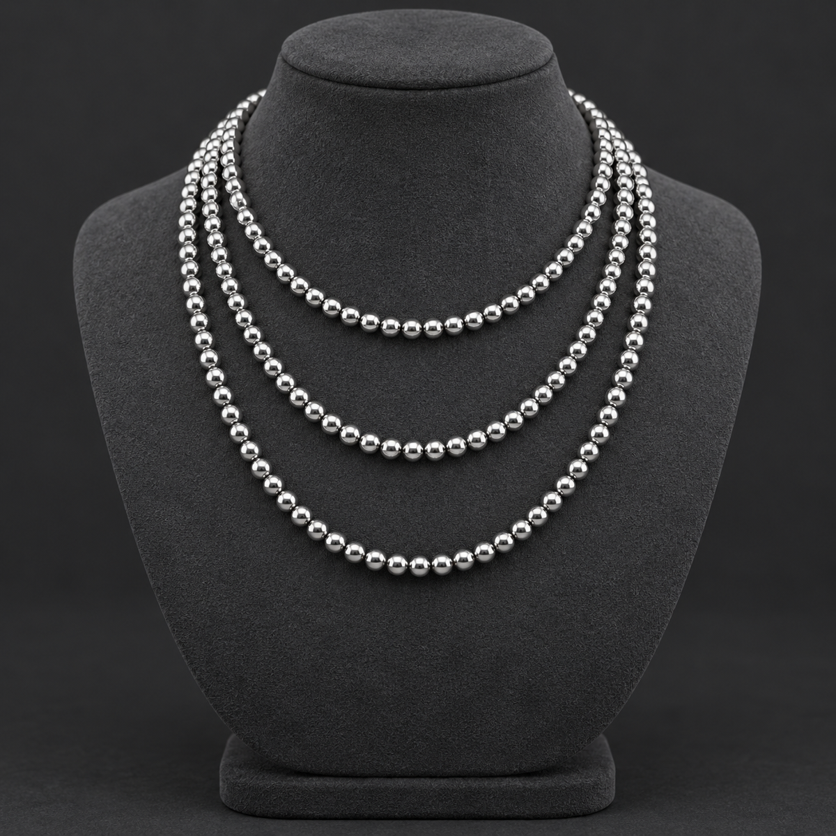 Silver Hematite - neck display
