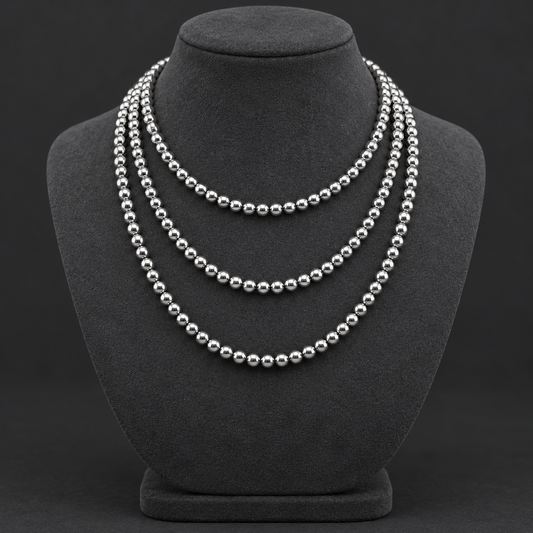 Silver Hematite - neck display