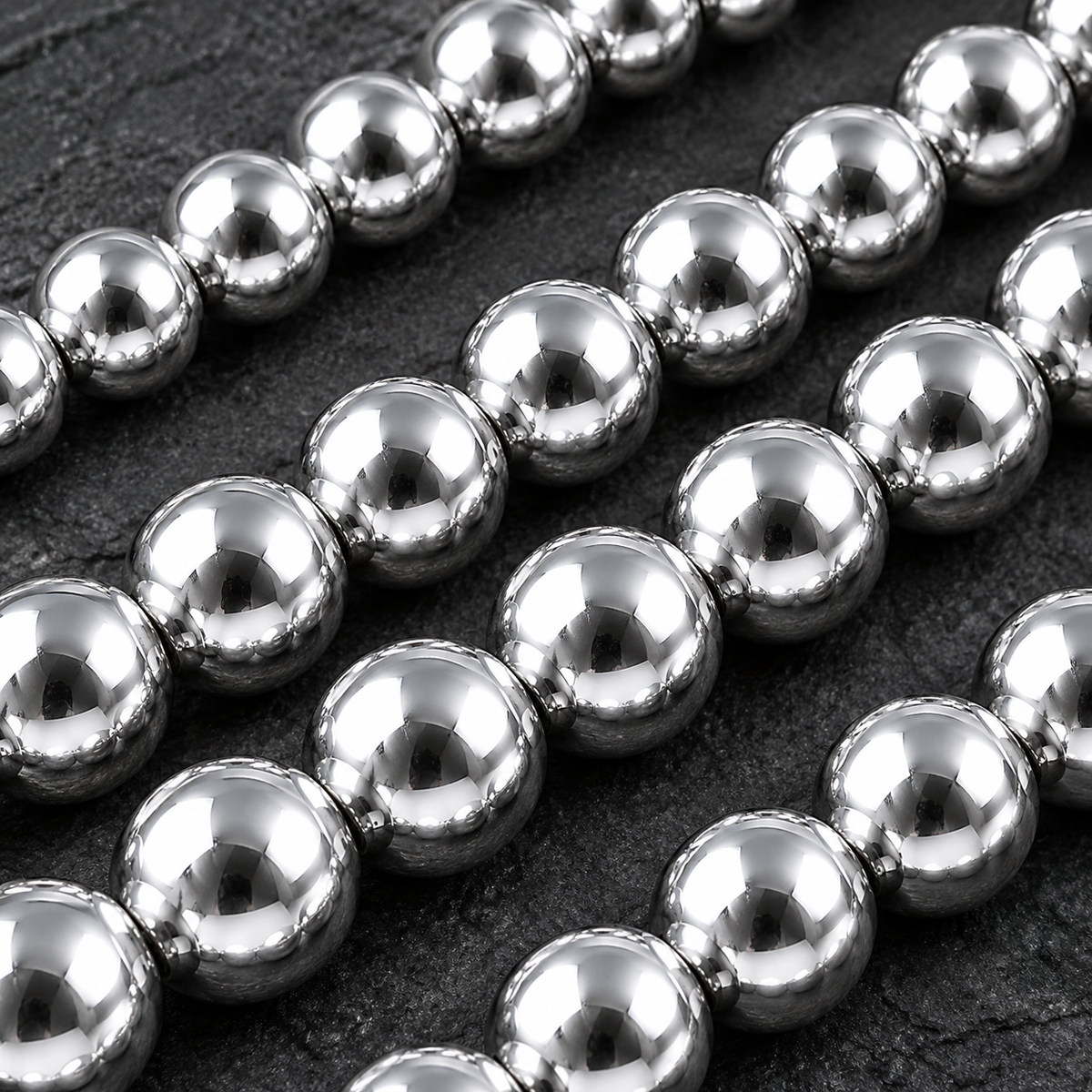 Silver Hematite - dark close-up