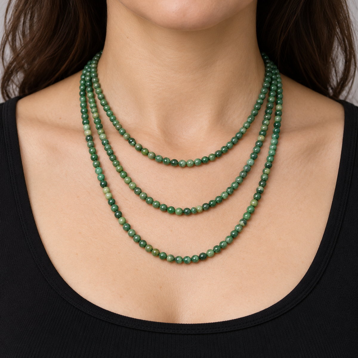 Dark Green Agate - necklace styling example