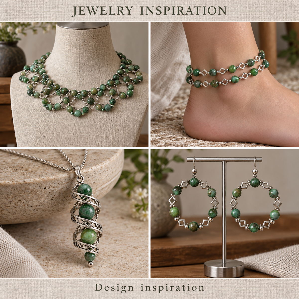 Dark Green Agate - jewelry inspiration