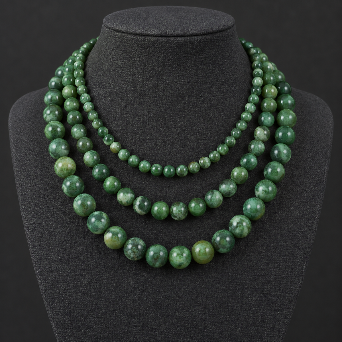 Dark Green Agate - neck display
