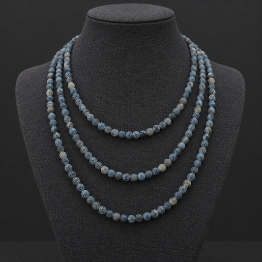 Matte Black Lace Agate Natural Agate - neck display