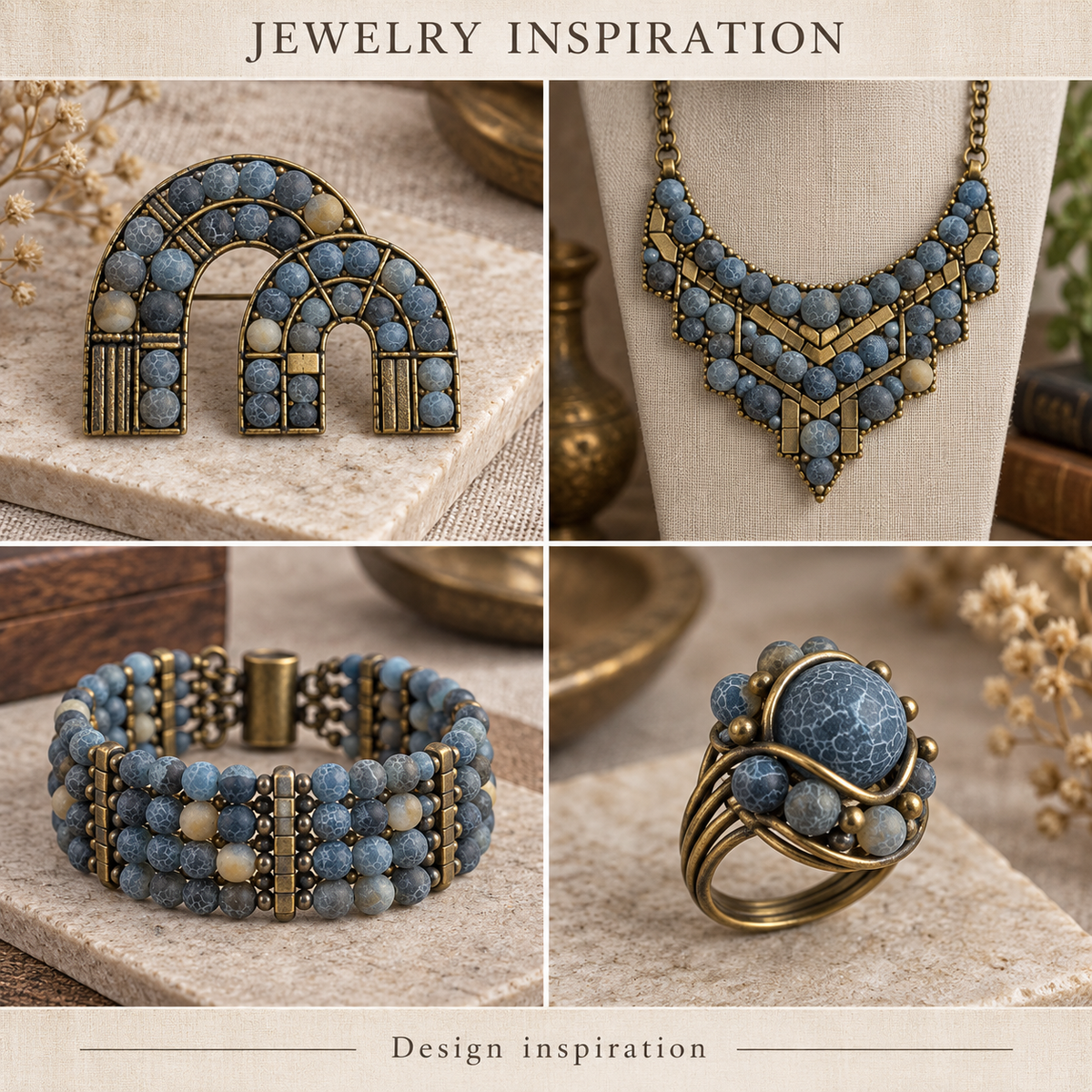 Matte Black Lace Agate Natural Agate - jewelry inspiration