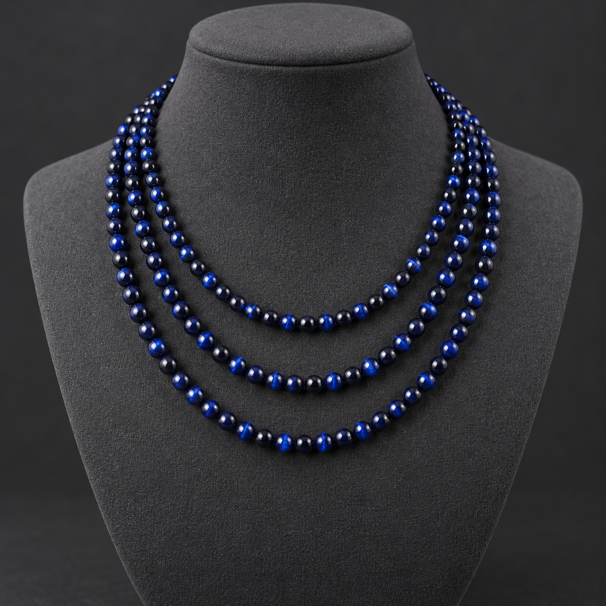 Blue Tiger Eye - neck display