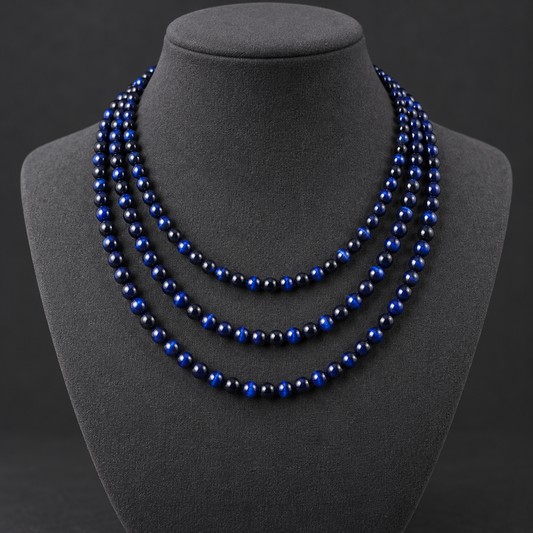 Blue Tiger Eye - neck display