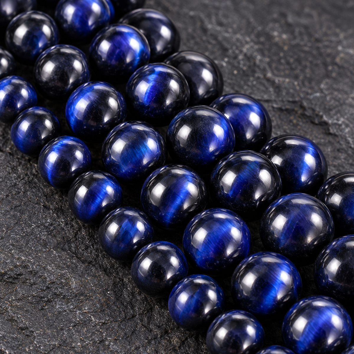 Blue Tiger Eye - dark close-up