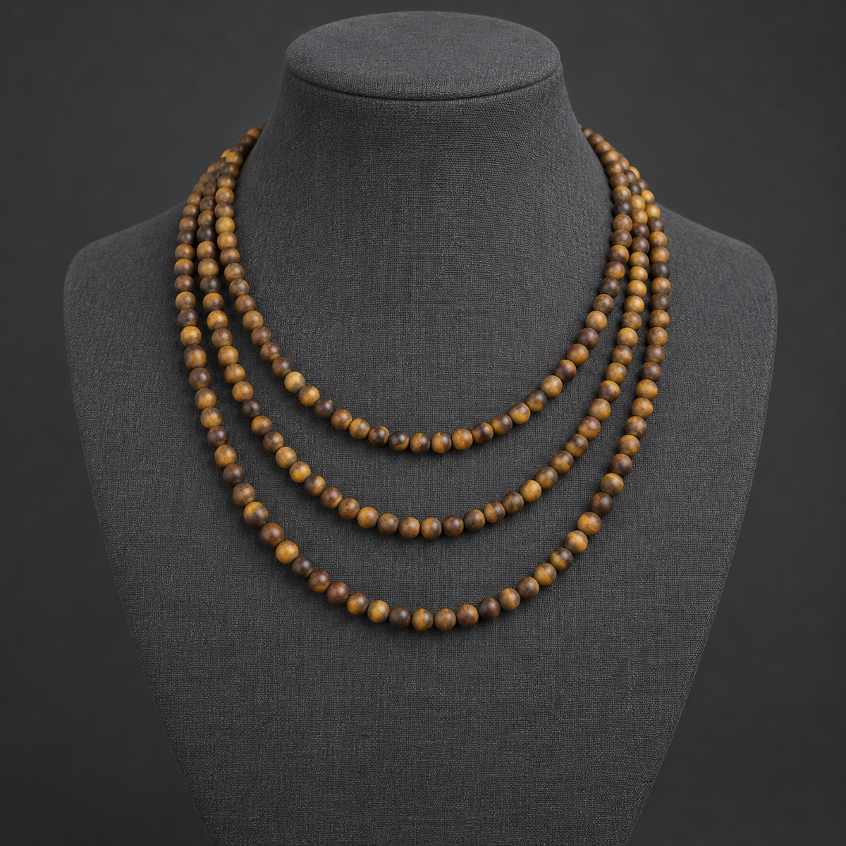 Matte Tiger Eye - neck display