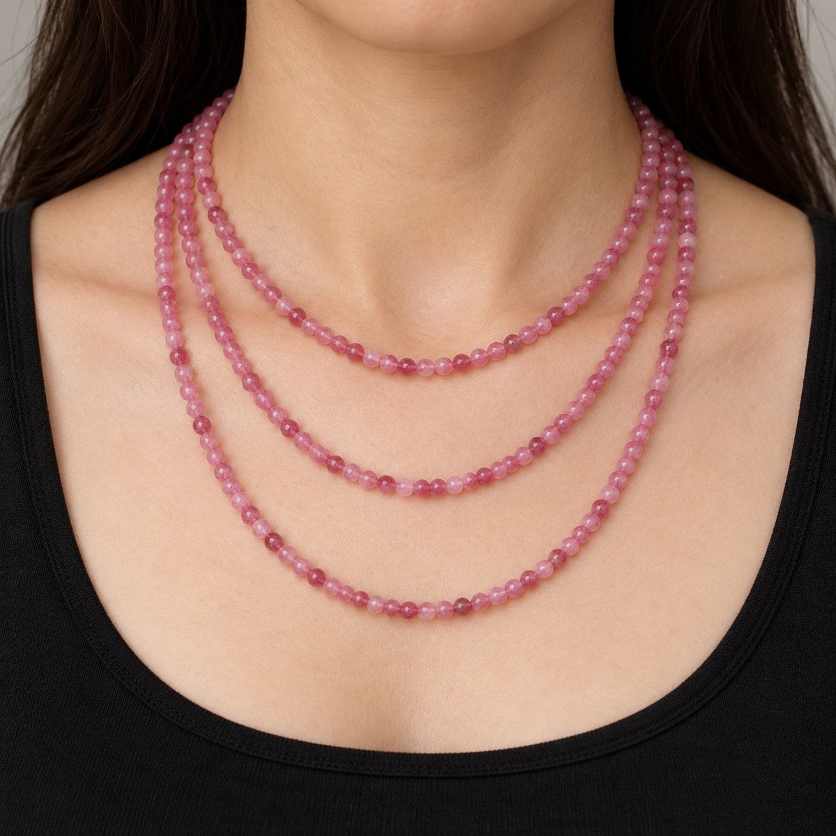 Pink Muscovite - necklace styling example