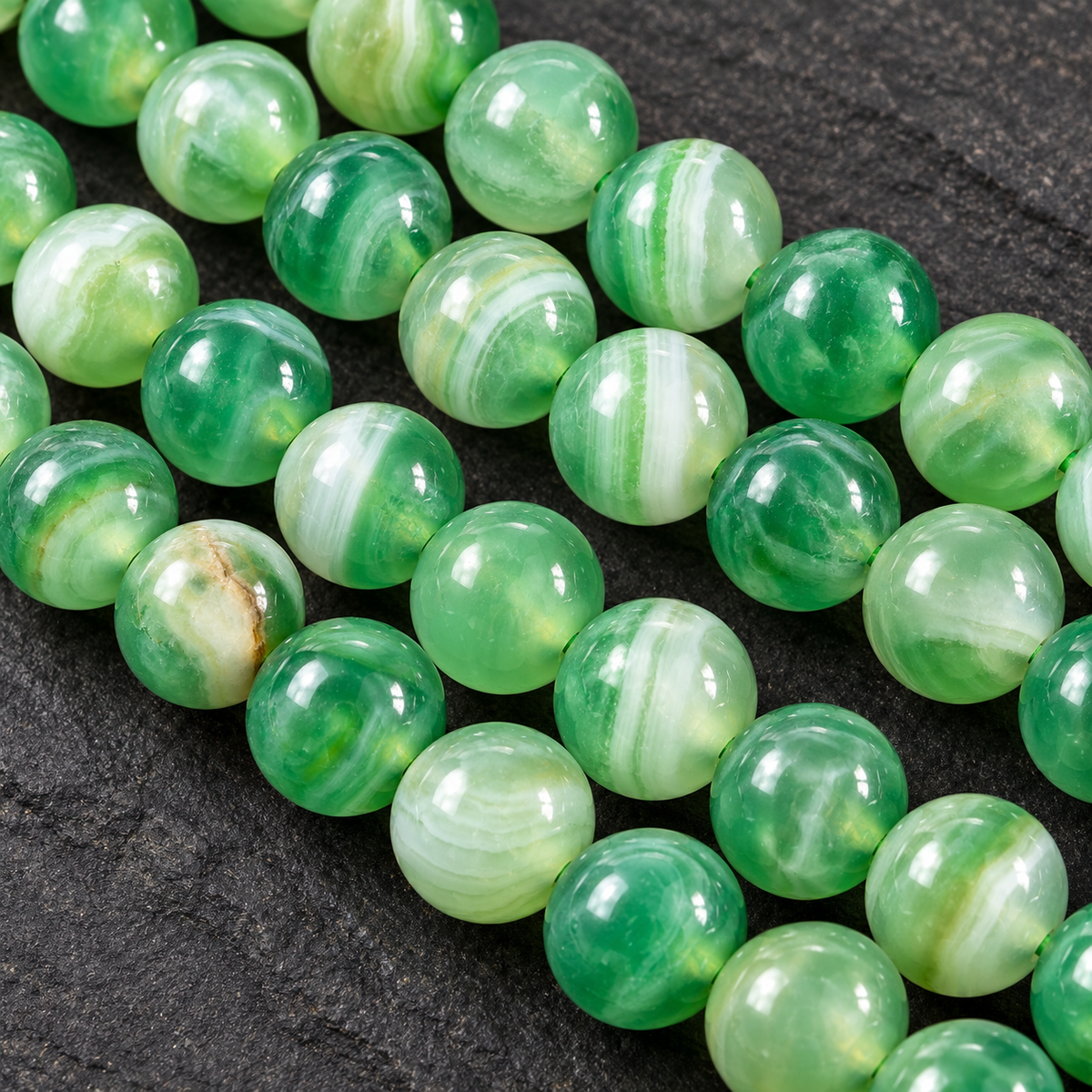 Green Lace Agate - dark close-up