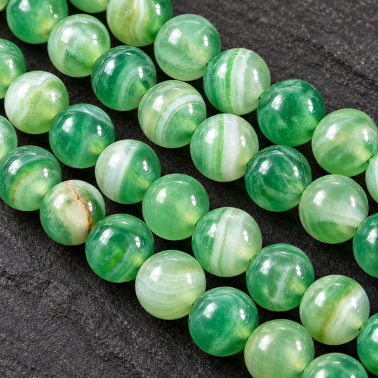Green Lace Agate - dark close-up