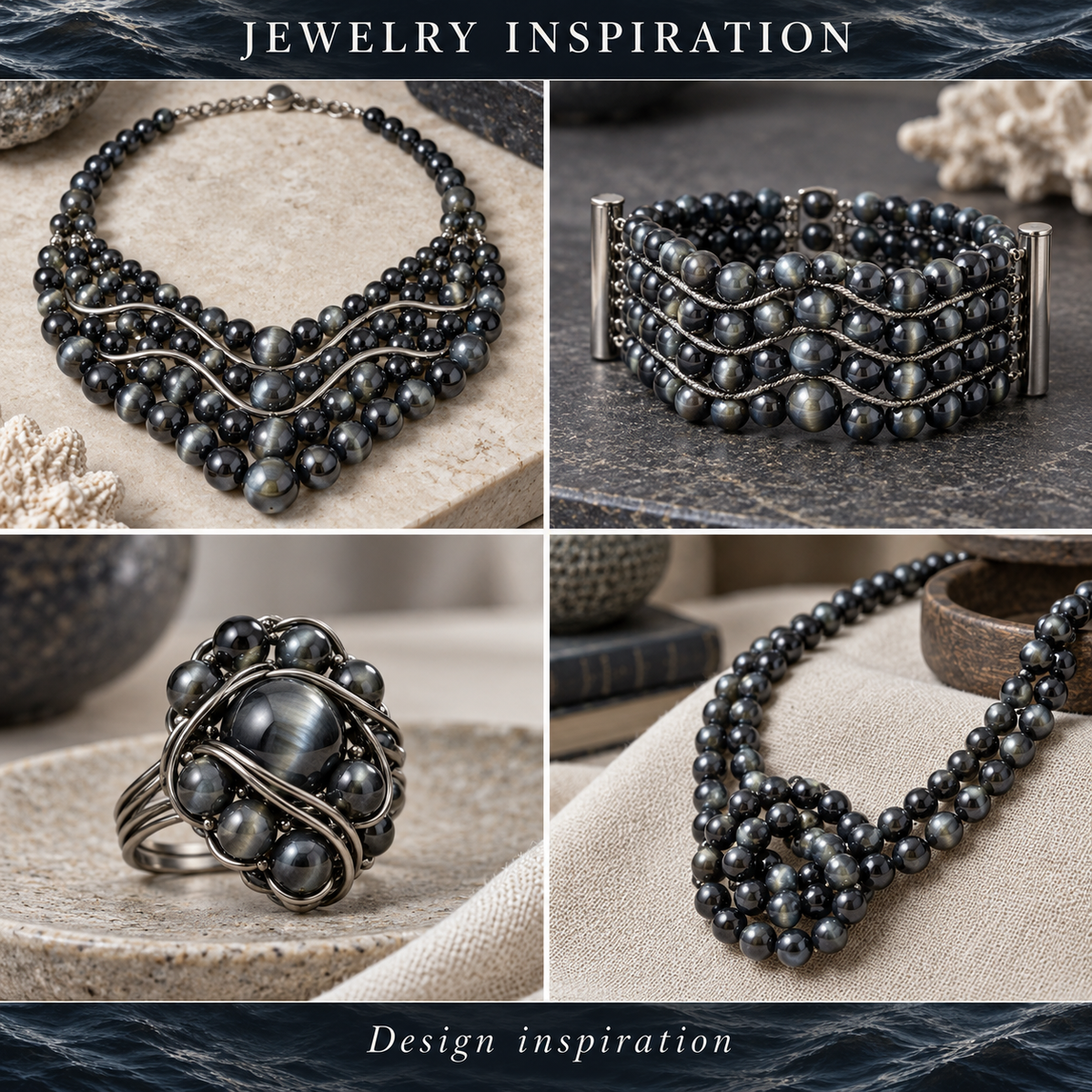 Black Gray Tiger Eye - jewelry inspiration
