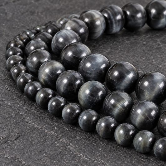 Black Gray Tiger Eye - dark close-up