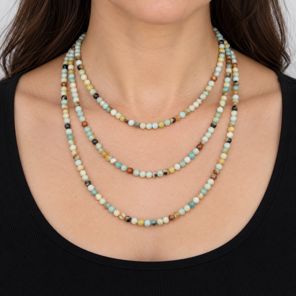 Amazonite Round - necklace styling example