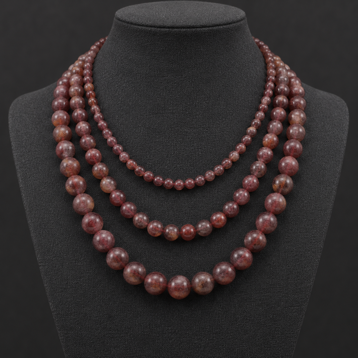 Golden Red Quartz - neck display