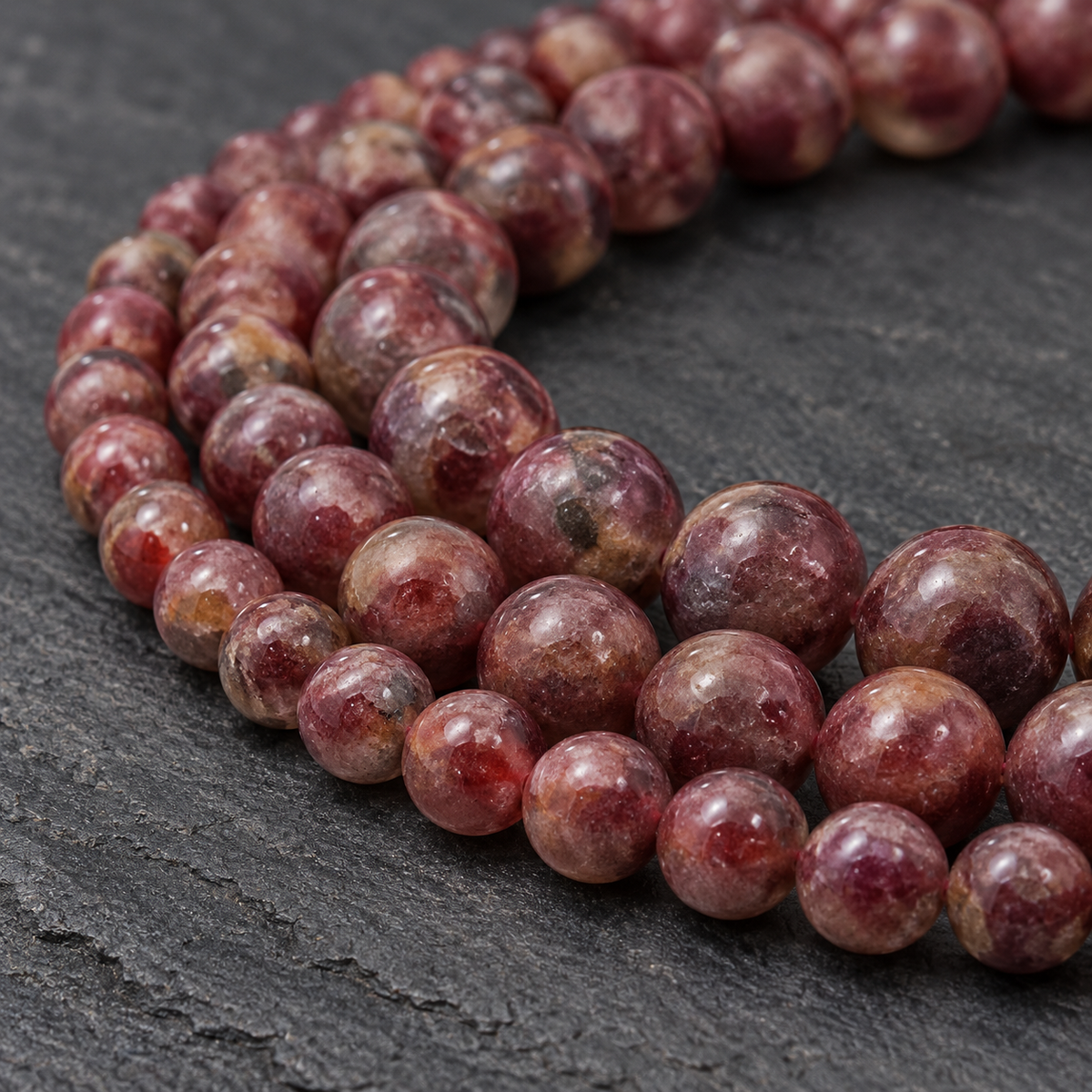 Golden Red Quartz - dark close-up