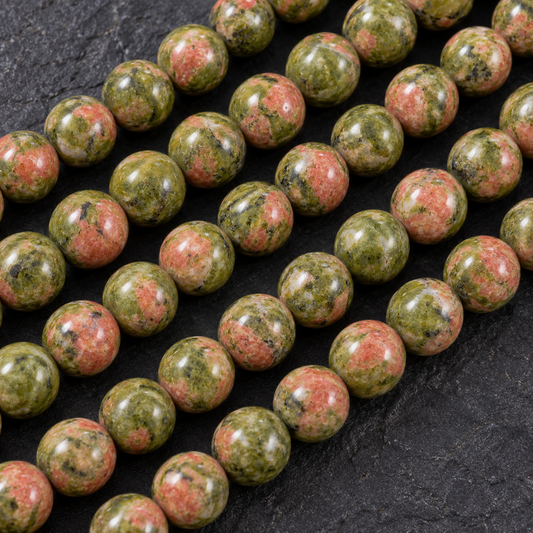 Unakite Round - dark close-up