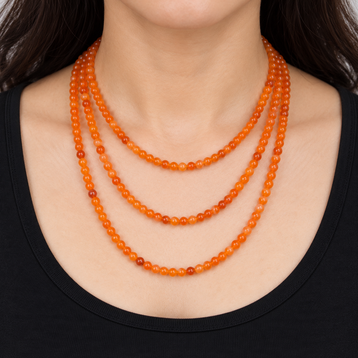 Orange Agate - necklace styling example
