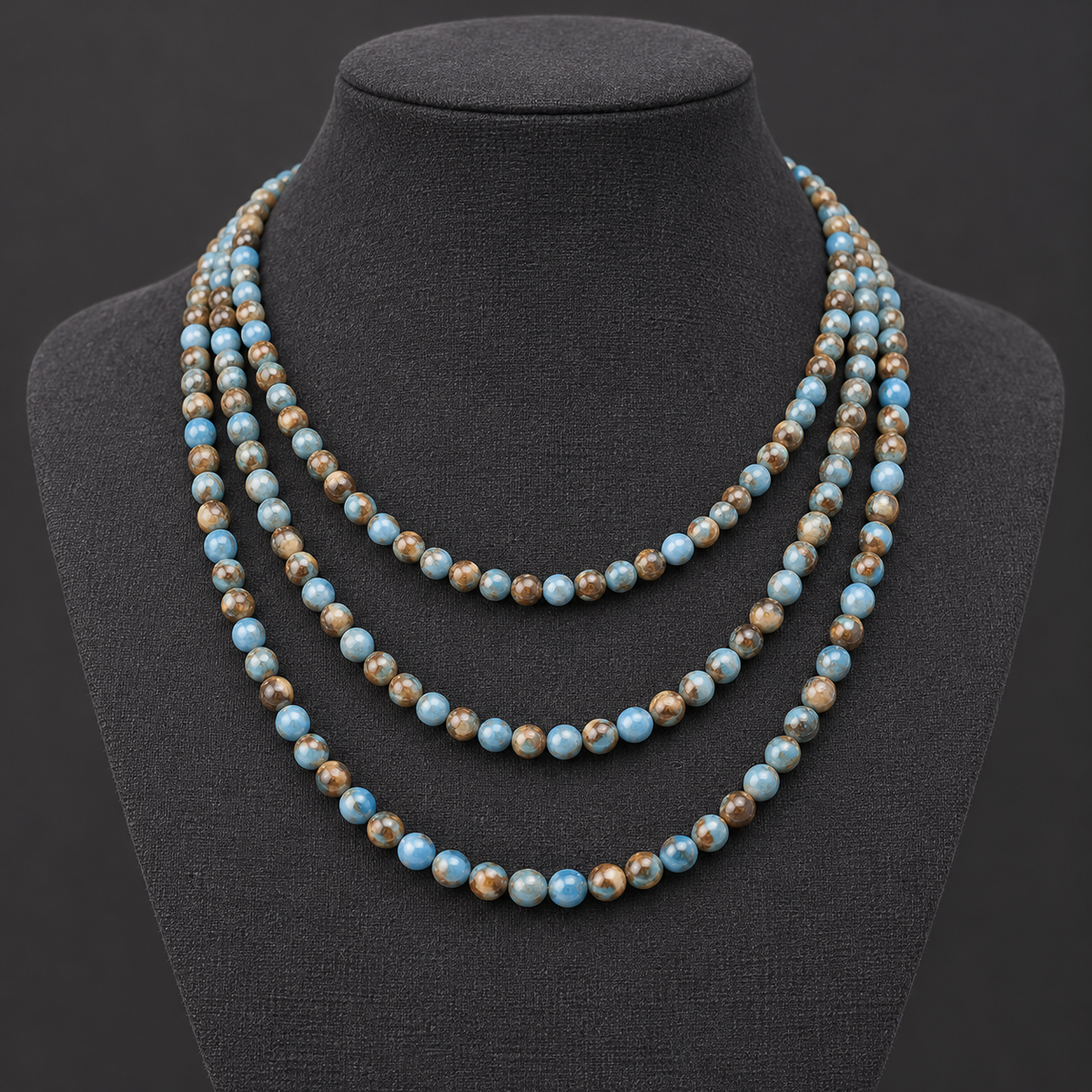 Golden Aqua Blue Quartz Natural Quartz - neck display